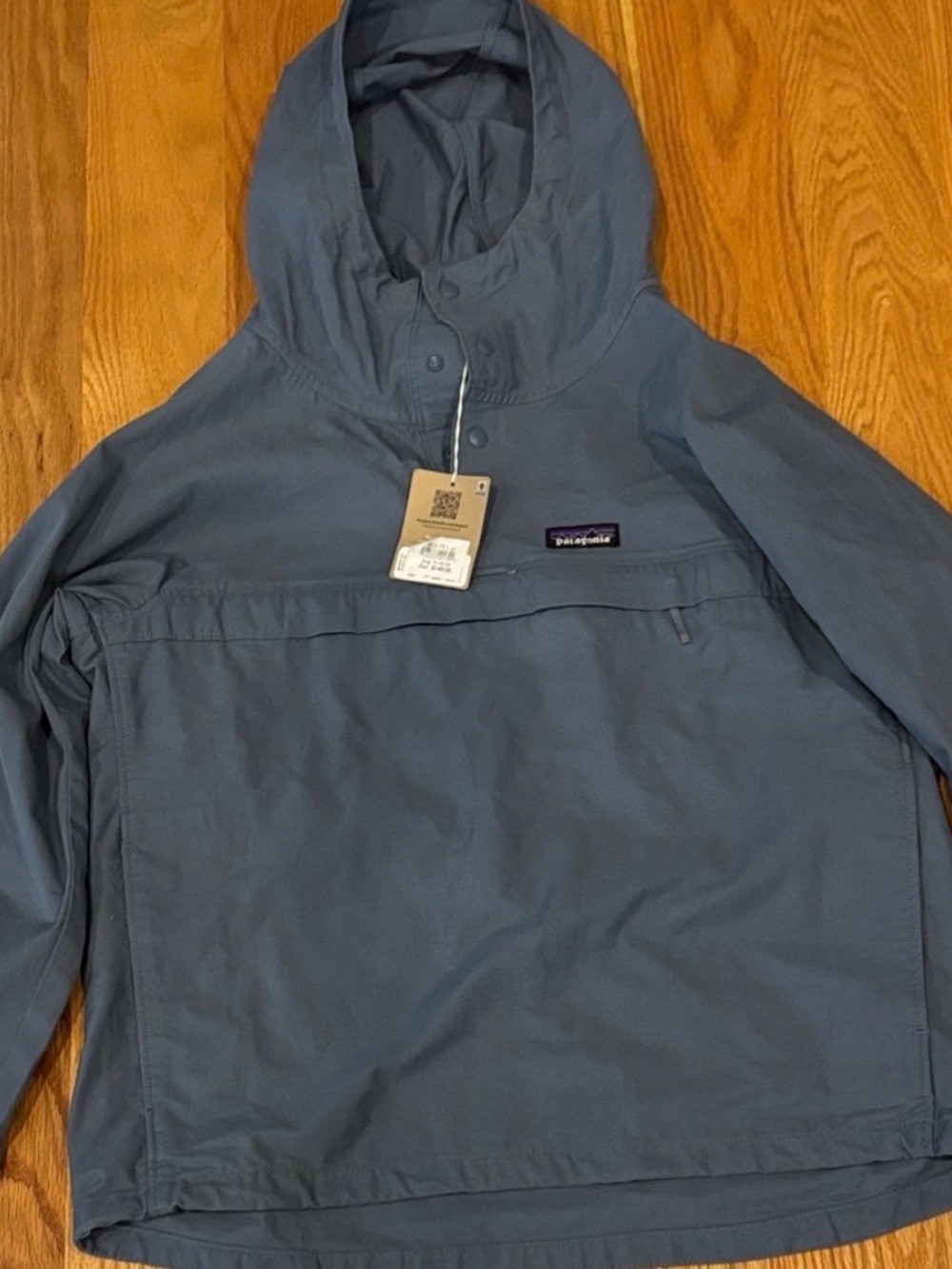 Patagonia Slate Blue Jacket with Multicolor Logo